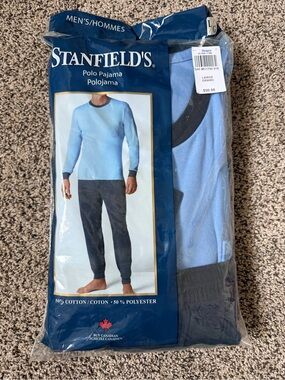 Vintage Polo Pajama Set Stanfield’s L Made in Canada Deadstock Sealed